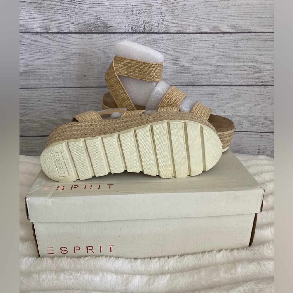 Esprit | NEW Allison Natural Raffia Platform Sandals - Picture 3 of 6